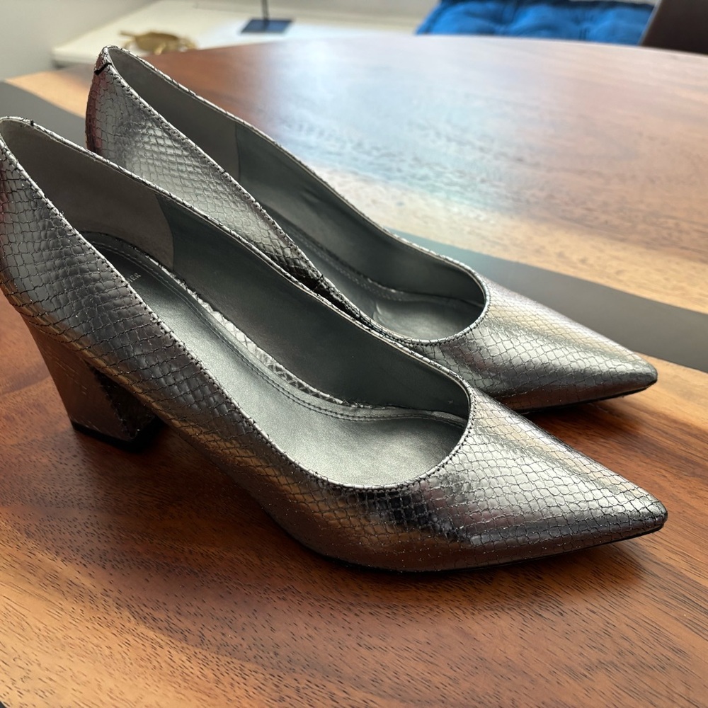 Marc Fisher Metallic Silver Heels